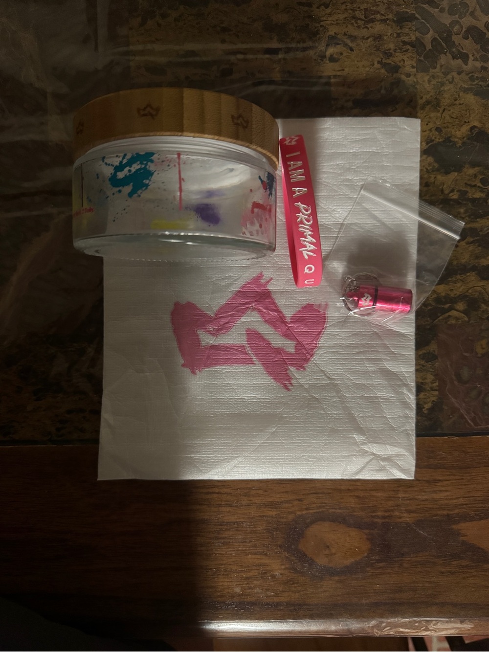 Primal Queen Glass Jar, Keychain and Bracelet